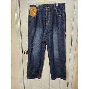 Vintage GodBody Jeans Men 38x32 Y2K Baggy Loose HipHop Streetwear Skater Grunge